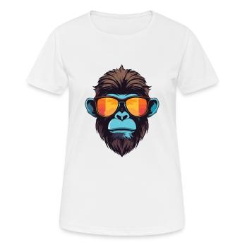 Tête de singe Cool - T-shirt respirant Femme - blanc - Devant - AI Model Female 172 dark (172cm)