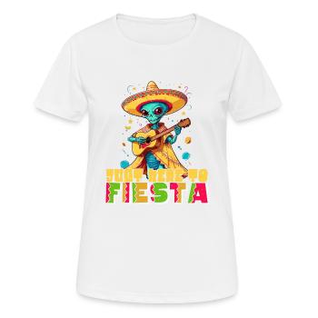 Ici pour Fiesta drôle de dicton mexicain - T-shirt respirant Femme - blanc - Devant - AI Model Female 172 dark (172cm)