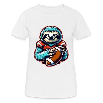 Cooler Faultier Quarterback American Football - Frauen T-Shirt atmungsaktiv - Weiß - Vorne - AI Model Female 172 dark (172cm)