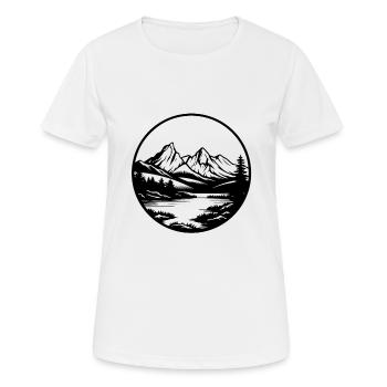 Berge Landschaft Natur Fluss - Frauen T-Shirt atmungsaktiv - Weiß - Vorne - AI Model Female 172 dark (172cm)