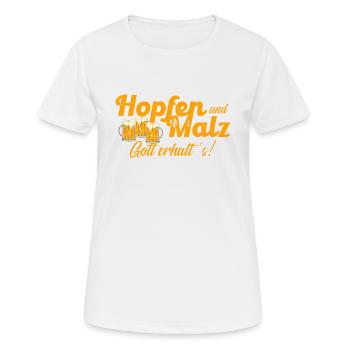 Humorvolles Bier Trinken Biergarten Outfit - Frauen T-Shirt atmungsaktiv - Weiß - Vorne - AI Model Female 172 dark (172cm)