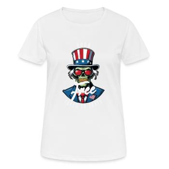 Né libre, imposé jusqu’à sa mort le 4 juillet - T-shirt respirant Femme - blanc - Devant - AI Model Female 172 dark (172cm)