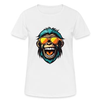 Tête de singe Fête drôle - T-shirt respirant Femme - blanc - Devant - AI Model Female 172 dark (172cm)