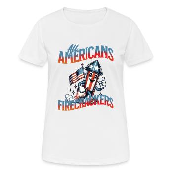 All American Firecrackers 4th Of July Memorial Day - Women's Breathable T-Shirt - white - Front - AI Model Female 172 dark (172cm)