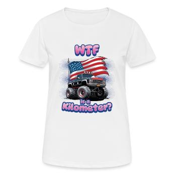WTF Is Kilometer Lustiger Metrischer Witz - Frauen T-Shirt atmungsaktiv - Weiß - Vorne - AI Model Female 172 dark (172cm)