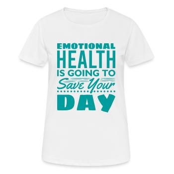 Emotional Health - Frauen T-Shirt atmungsaktiv - Weiß - Vorne - AI Model Female 172 dark (172cm)