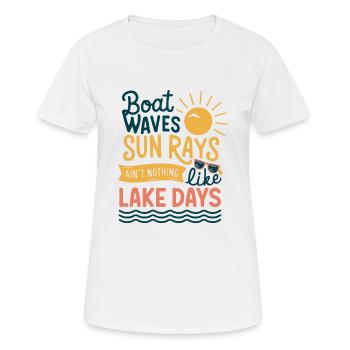 Bootswellen Sonnenstrahlen Seetage, Sommer, - Frauen T-Shirt atmungsaktiv - Weiß - Vorne - AI Model Female 172 dark (172cm)