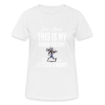 Lustige Halloween Hexe Flieg Mit Mir Bin Ein Besen - Frauen T-Shirt atmungsaktiv - Weiß - Vorne - AI Model Female 172 dark (172cm)