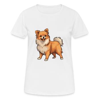 Chien de Poméranie - T-shirt respirant Femme - blanc - Devant - AI Model Female 172 dark (172cm)