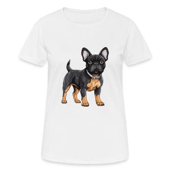 Bouledogue Français - T-shirt respirant Femme - blanc - Devant - AI Model Female 172 dark (172cm)