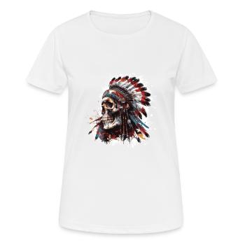 Squelette de chef indien - T-shirt respirant Femme - blanc - Devant - AI Model Female 172 dark (172cm)