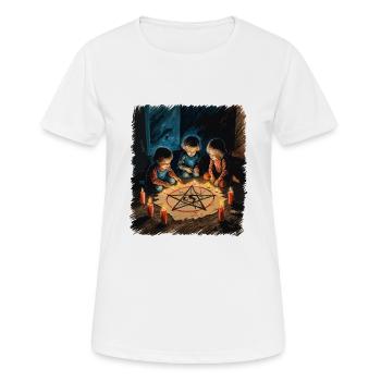 Retro Vintage Design Okkulte Beschwörung Rituale - Frauen T-Shirt atmungsaktiv - Weiß - Vorne - AI Model Female 172 dark (172cm)