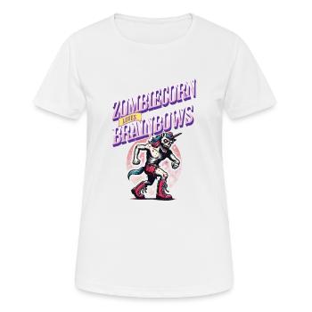 Zombie Einhorn Lustiger Halloween Spruch - Frauen T-Shirt atmungsaktiv - Weiß - Vorne - AI Model Female 172 dark (172cm)
