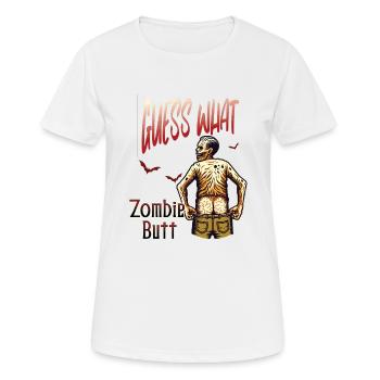 Zombie Hintern Lustiger Spruch Halloween Kostüm - Frauen T-Shirt atmungsaktiv - Weiß - Vorne - AI Model Female 172 dark (172cm)