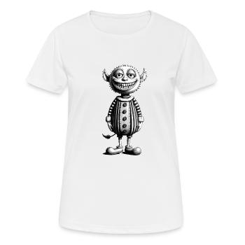 Monstre effrayant Design Tenue de gnome d’Halloween - T-shirt respirant Femme - blanc - Devant - AI Model Female 172 dark (172cm)