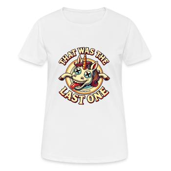 licorne drôle disant humour noir plus drôle - T-shirt respirant Femme - blanc - Devant - AI Model Female 172 dark (172cm)