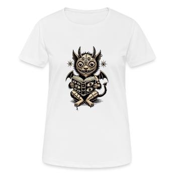Magische Dämonen Katze Entsetzliche Horror Katze - Frauen T-Shirt atmungsaktiv - Weiß - Vorne - AI Model Female 172 dark (172cm)