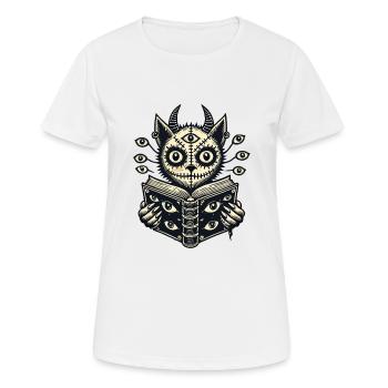 Teuflische Dämonen Katze Horror Katze Design - Frauen T-Shirt atmungsaktiv - Weiß - Vorne - AI Model Female 172 dark (172cm)