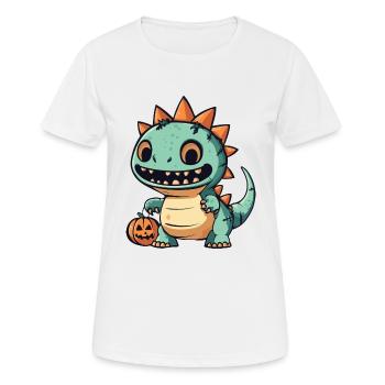 Dinosaurier stegosaurus Halloween Lustig Zombie - Frauen T-Shirt atmungsaktiv - Weiß - Vorne - AI Model Female 172 dark (172cm)