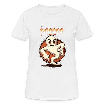 Booing Ghost Drôle Ghost Design Jeu de Mots - T-shirt respirant Femme - blanc - Devant - AI Model Female 172 dark (172cm)