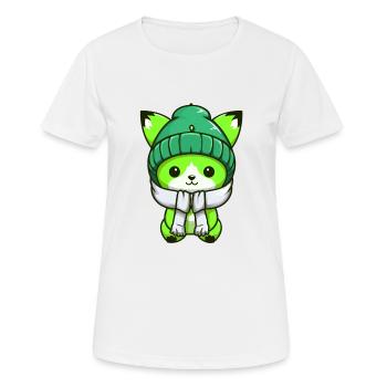 Fuchs Winter Comic - Frauen T-Shirt atmungsaktiv - Weiß - Vorne - AI Model Female 172 dark (172cm)