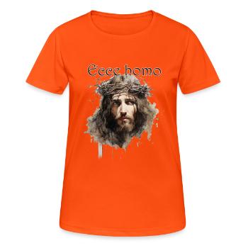 Ecce Homo - Women's Breathable T-Shirt - neon orange - Front - AI Model Female 172 dark (172cm)
