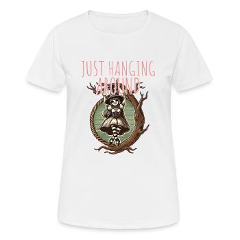 Just Hanging Around Lustiger Halloween Spruch - Frauen T-Shirt atmungsaktiv - Weiß - Vorne - AI Model Female 172 dark (172cm)