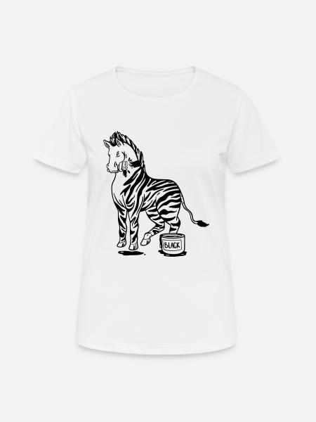 Zebra Schwarze oder Weiße Streifen Lustige Bilder - Frauen T-Shirt atmungsaktiv - Weiß