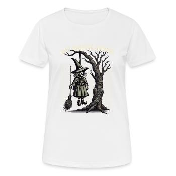 Just Hanging Around Halloween Witch Saying - Women's Breathable T-Shirt - white - Front - AI Model Female 172 dark (172cm)