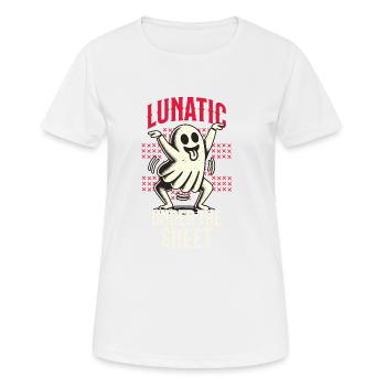 Lunatique sous le drap drôle de conception fantôme - T-shirt respirant Femme - blanc - Devant - AI Model Female 172 dark (172cm)