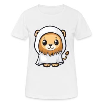 Lion Halloween Funny Ghost - Women's Breathable T-Shirt - white - Front - AI Model Female 172 dark (172cm)