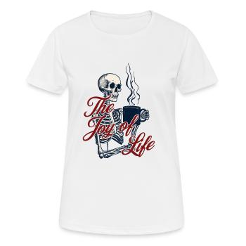Unheimliche Verkleidung Lustiger Kaffeeliebhaber - Frauen T-Shirt atmungsaktiv - Weiß - Vorne - AI Model Female 172 dark (172cm)