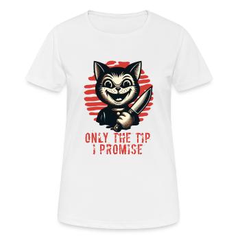 Funny Cat Saying only The Tip Psycho Cat - Women's Breathable T-Shirt - white - Front - AI Model Female 172 dark (172cm)