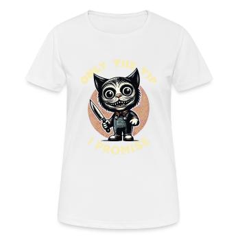 Lustiger Katzen Spruch only The Tip Psycho Katze - Frauen T-Shirt atmungsaktiv - Weiß - Vorne - AI Model Female 172 dark (172cm)
