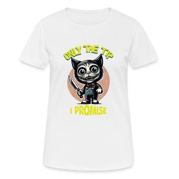 Lustiger Katzen Spruch only The Tip Psycho Katze - Frauen T-Shirt atmungsaktiv - Weiß - Vorne - AI Model Female 172 dark (172cm)