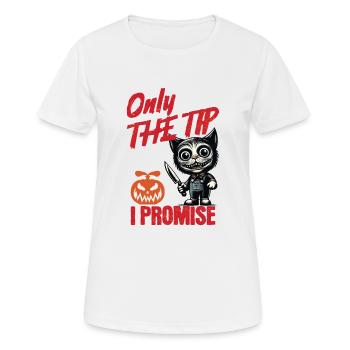 Funny Cat Saying only The Tip Psycho Cat - Women's Breathable T-Shirt - white - Front - AI Model Female 172 dark (172cm)