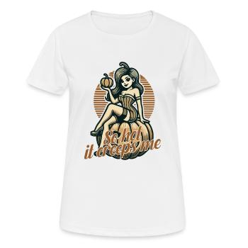 tellement chaud que ça me fait peur Lustiger Halloween Spruch - T-shirt respirant Femme - blanc - Devant - AI Model Female 172 dark (172cm)