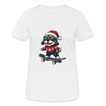 Kangal Dog Christmas Skateboard - Women's Breathable T-Shirt - white - Front - AI Model Female 172 dark (172cm)