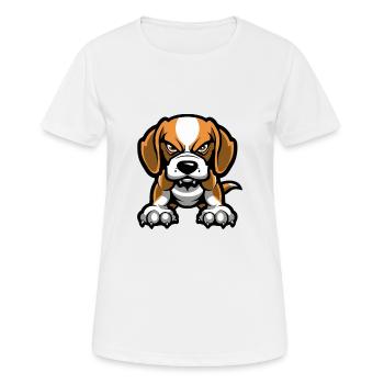 Mascotte de chien beagle - T-shirt respirant Femme - blanc - Devant - AI Model Female 172 dark (172cm)