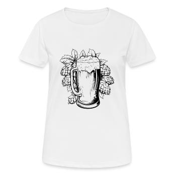 Bierglas Hopfen Malz Bier - Frauen T-Shirt atmungsaktiv - Weiß - Vorne - AI Model Female 172 dark (172cm)