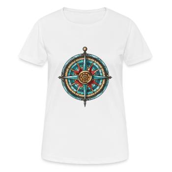 Kompass Travel - Frauen T-Shirt atmungsaktiv - Weiß - Vorne - AI Model Female 172 dark (172cm)