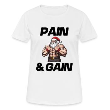 Douleur et gain du Père Noël - T-shirt respirant Femme - blanc - Devant - AI Model Female 172 dark (172cm)