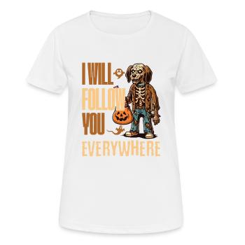 Halloween Gruseliger Hund Begleiter - Frauen T-Shirt atmungsaktiv - Weiß - Vorne - AI Model Female 172 dark (172cm)