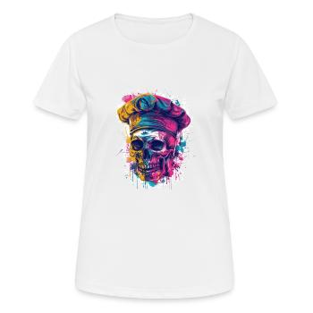 Chef Chef Crâne - T-shirt respirant Femme - blanc - Devant - AI Model Female 172 dark (172cm)