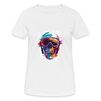 Ski Skull Lunettes de ski - T-shirt respirant Femme - blanc - Devant - AI Model Female 172 dark (172cm)