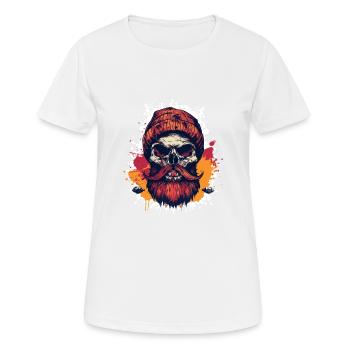 Bûcheron Crâne Bûcheron - T-shirt respirant Femme - blanc - Devant - AI Model Female 172 dark (172cm)