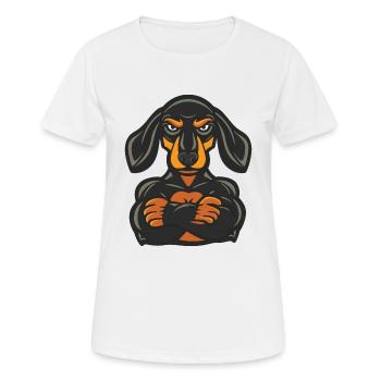 Hund Pinscher Chien - T-shirt respirant Femme - blanc - Devant - AI Model Female 172 dark (172cm)