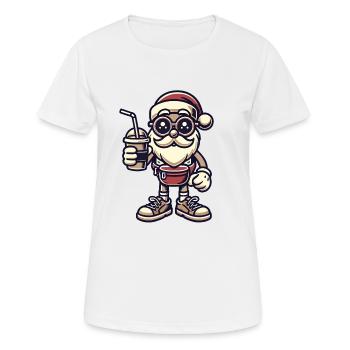 Snob Santa Claus with Drink - Women's Breathable T-Shirt - white - Front - AI Model Female 172 dark (172cm)