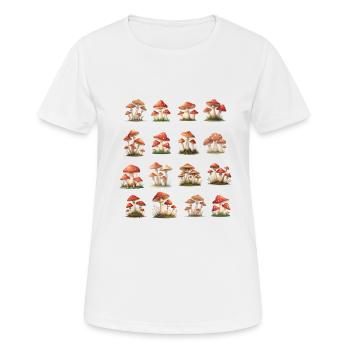 Rote Champignons - Frauen T-Shirt atmungsaktiv - Weiß - Vorne - AI Model Female 172 dark (172cm)