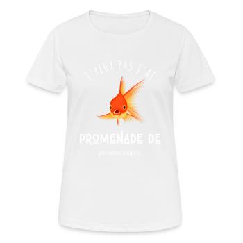 J’peux pas j’ai promenade de poissons rouges - T-shirt respirant Femme - blanc - Devant - AI Model Female 172 dark (172cm)